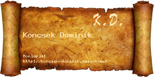 Koncsek Dominik névjegykártya